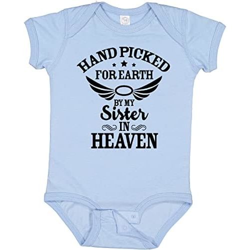 inktastic Handpicked for Earth By My Sister in Heaven with Angel Baby Bodysuit
