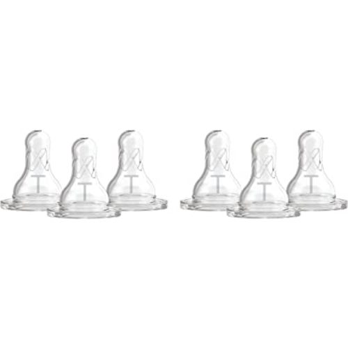 Dr. Brown's Natural Flow Baby Bottle Narrow Nipple - Transition Level T - 6pk - 0m+