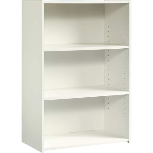 Sauder Beginnings 3-Shelf Bookcase, Bookshelf with Adjustable Storage Shelves, L: 24.57" x W: 11.5" x H: 35.28", Soft White