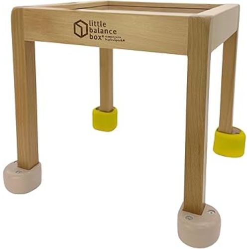 Little Balance Box, Best Push Pull Walker Toy, 2-in-1 No Wheels Spring Feet, Wooden Walker, Girl Boy Toddler Walker Push Stand Toys, Toddler, Child Activity Table (Beige + Booties)