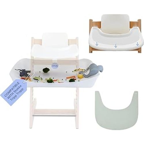 CATCHY - Stokke Tripp Trapp Bundle - 1 Catchy - The Food & Mess Catcher, 1 Silicone Placemat + 2 Suction Solvers - for ONLY The Stokke Tripp Trapp Highchair - Highchair Sold Separately