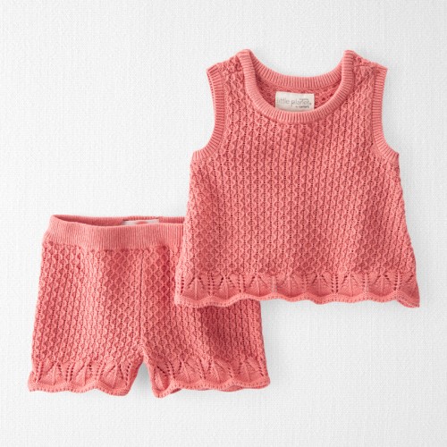 Tropical Coral Baby 2-Piece Organic Cotton Crotchet Knit Set | Carter’s Oshkosh Canada
