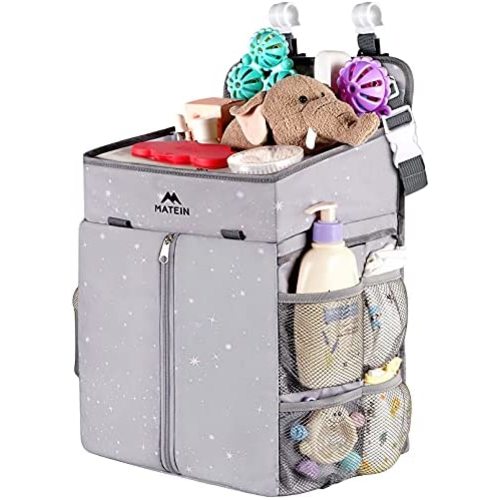 Hanging Diaper Caddy, Portable Diaper Organizer Stacker, Nursery Storage for Changing Table, Crib, Playard or Baby Bed Stroller - Gifts for New Mom after Birth
