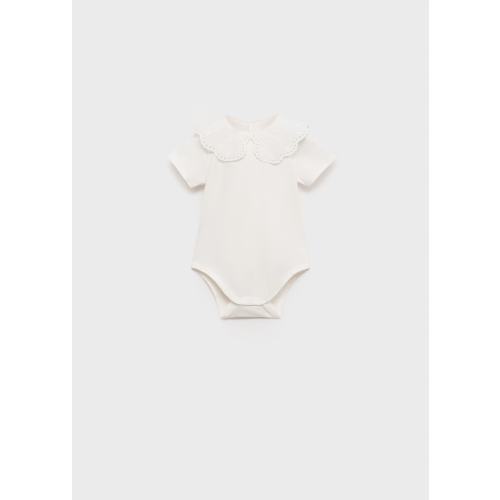 Embroidered babydoll-neck body - Kids | MANGO USA