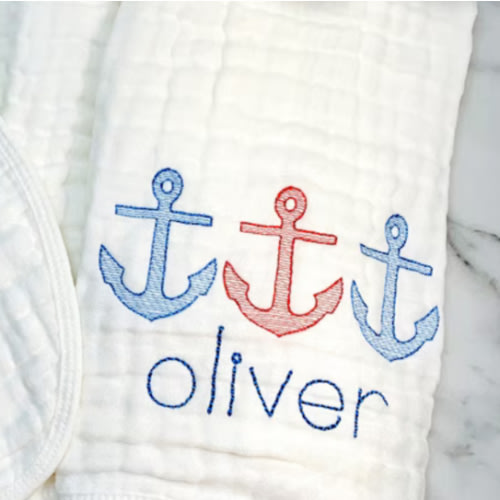 Anchor Porter Monogram Burp Cloth