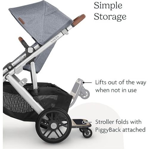 UPPAbaby PiggyBack Ride-Along Board for Vista, Vista V2, and Vista V3 Strollers / Quick Attachment for Children to Stand + Stroll / 55 lbs. Weight Capacity