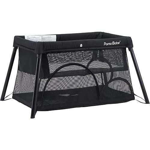 Pamo Babe Mini Crib, Travel Crib for Baby Lightweight Baby Playpen, Portable Playard with Bassinet and Mattress