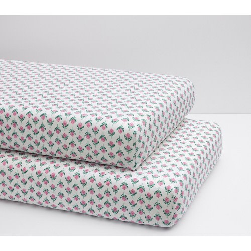Roller Rabbit Rosebud Organic Crib Fitted Sheet