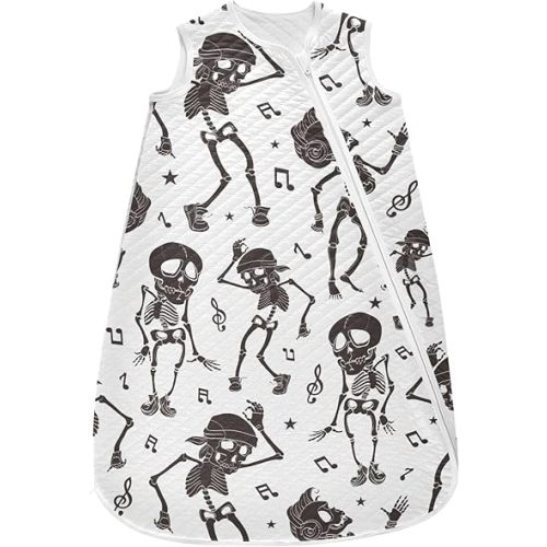 vvfelixl Black White Dancing Skeletons Baby Sleeping Bag Toddler Sleep Sack Baby Wearable Blanket Sleep Suit for Infant Newborn Baby 0-6 Months