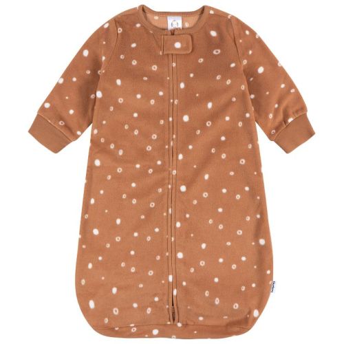 Gerber Baby Long Sleeve Wearable Blanket, One Size, Brown Dots