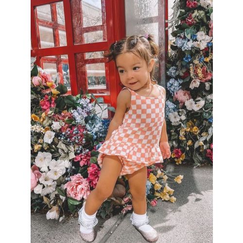 Sorbet Checkerboard / Organic Peplum Set
