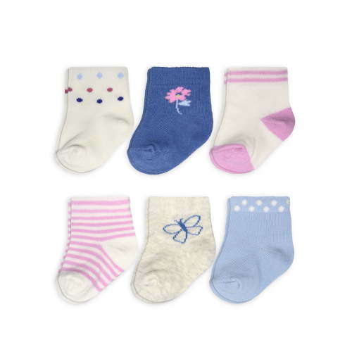 Carter's Child of Mine, Newborn Girl Floral Sock, 6 Pack, Newborn