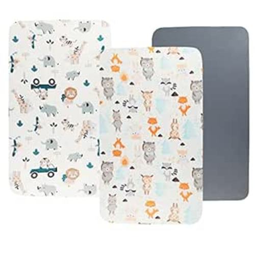 Amazon.com : Tontukatu Bassinet Sheet Set 3 Pack (32" x 19") Compatible with Mika Micky, Baby Delight, Dream On Me Bassinet Mattress, Jersey Knit Ultra Soft Flexible for Baby Boys Girls,Elephant Tiger,Fox & Grey : Baby