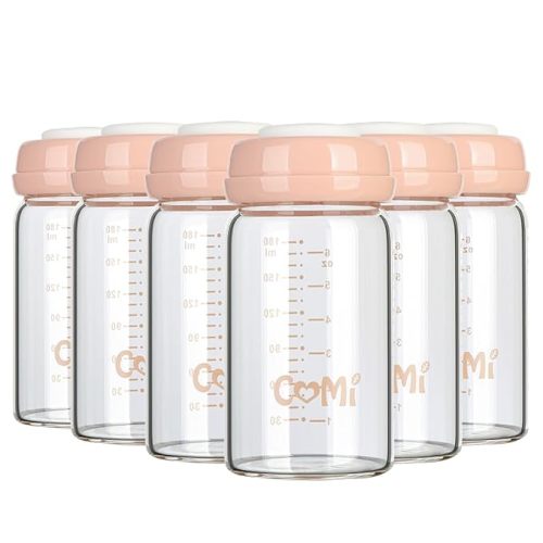 COMI Wide Neck Glass Breastmilk Collection Storage Bottle, 6oz