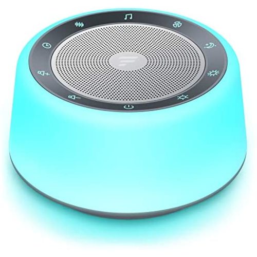 Letsfit White Noise Machine for Baby Adults, Sound Machine with Adjustable 7-Color Night Lights, 30 Soothing Sounds, Full Touch Metal Grille and Buttons, Timer and Memory Features for Bedroom Travel