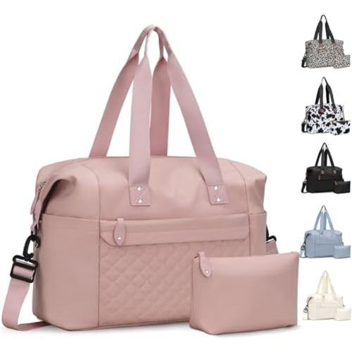 Travel Duffle Bag, Waterproof Weekender Overnight Hospital Bags for Women Men with Toiletry Bag Lightweight Carry on Personal Item Duffle Gym Bag for Travel, Airplanes, Sports