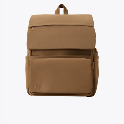 BÉIS 'The Ultimate Diaper Backpack' in Camel - Diaper Bag Backpack in Camel Brown