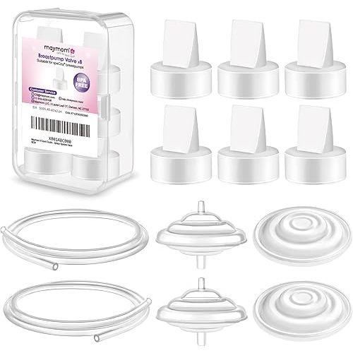 Maymom Pump Parts Compatible with Spectra S1 S2 9 Plus Breastpump Replace Backflow Protector Membrane Duckbill Valve Tube Not Original Spectra Replacement Pump Parts