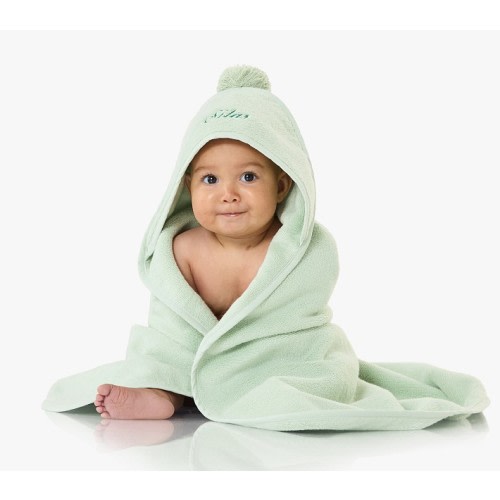 Super Soft Pom Pom Baby Hooded Towel & Washcloths | Pottery Barn Kids