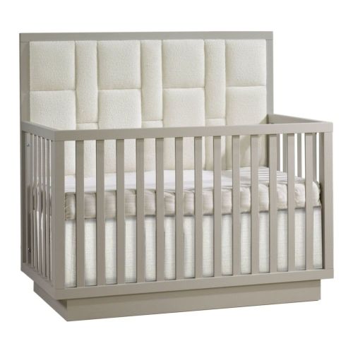 Natart Signature Series Como Convertible Crib with Geometric Upholstered Panel
