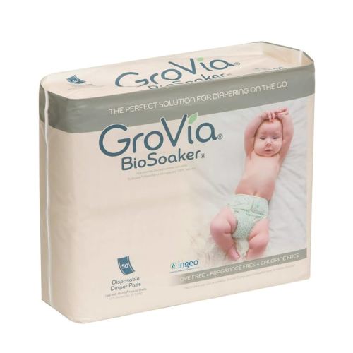 Disposable Pad for Cloth Diapers – GroVia BioSoaker – for Natural Parenting – Secure One Size Eco Friendly Adhesive Inserts – 50 Count