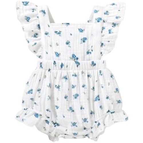 Happy Town Newborn Baby Girl Clothes Infant Summer Romper Sleeveless Floral Cute Outfits One Piece Jumpsuit Bodysuit