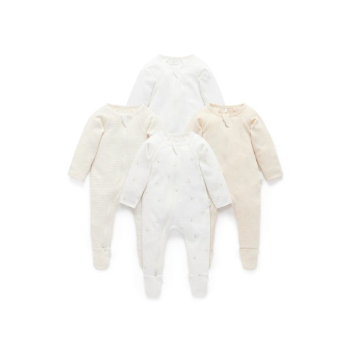 4 Pack Zip Footie Unisex