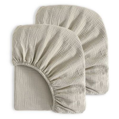 2 Pack Cotton Crib Sheets, Double-Layer Soft Fitted Sheets for Crib & Toddler Mattresses - NTBAY