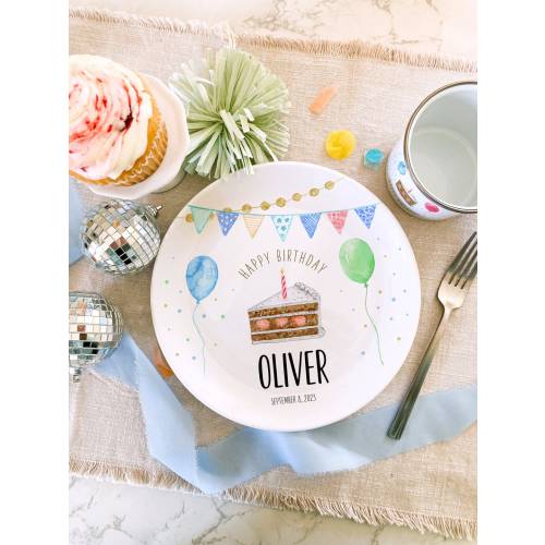 Boy Birthday Ceramic Plate - 1 Year Old Gift for Boy - Personalized Birthday Gift for Boy - 1st Birthday Gift - Birthday Decorations Kids