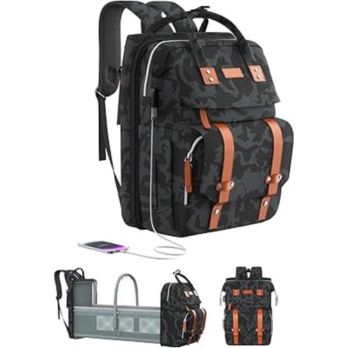Diaper Bag Backpack with Changing Station, Large Diaper Bag, Baby Bag, Multifunctional Diaper Bag, CAMO