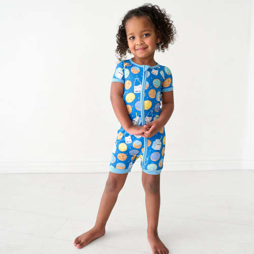 Blue Cookies & Milk Shorty Zippy - Little Sleepies
