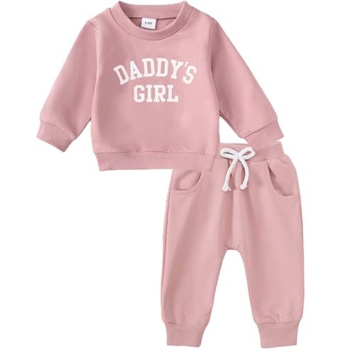 Yvowming Toddler Baby Boy Girl Clothes Long Sleeve Sweatshirt Pullover Tops + Joggers Pants Outfit Set