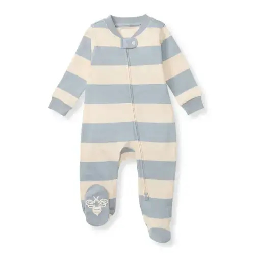 Rugby Stripe Organic Cotton Sleep & Play - Quarry – Burt's Bees Baby