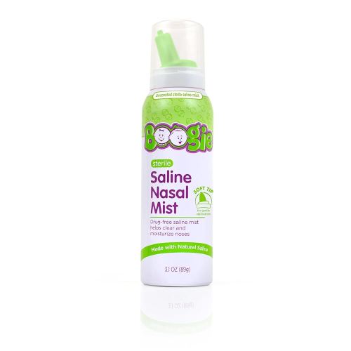 Boogie Baby Saline Nasal Spray Mist, Allergy Relief, Nasal Decongestant, Made with Saline, Unscented, 3.1 Ounce