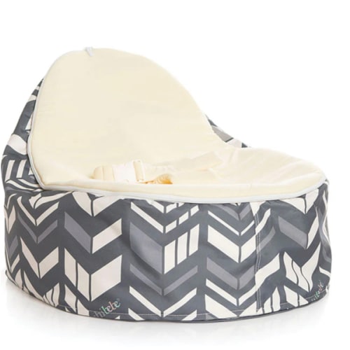Chevron Baby Bean Bag with Cream Top & Rocker Base