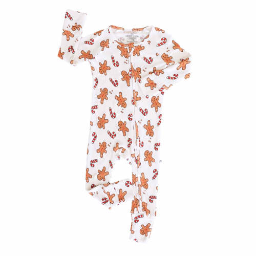 Christmas Bamboo Waffle Convertible Zip Rompers