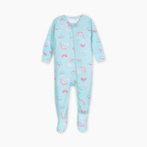 Gerber 2-Way Zip Snug Fit Footed Pajamas - Rainbow Sky, 0-3 M