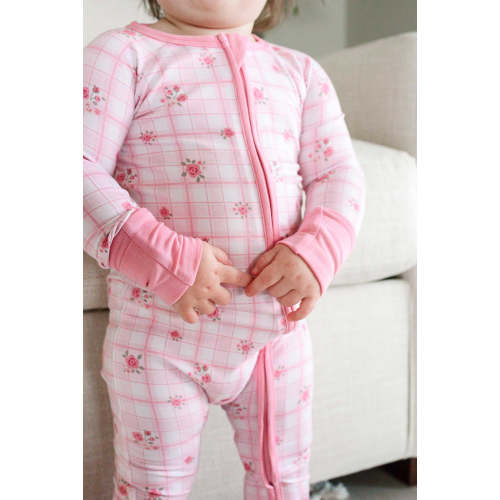 Convertible Zip Romper in Primrose Plaid | Caden Lane