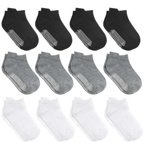 Debra Weitzner Non Slip Ankle Socks with Grippers, Anti Slip for Kids, Toddlers 12-36 Months, 12 Pairs, Multicolor