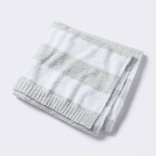 Chenille Stripe Baby Blanket - Gray And White Stripes - Cloud Island™