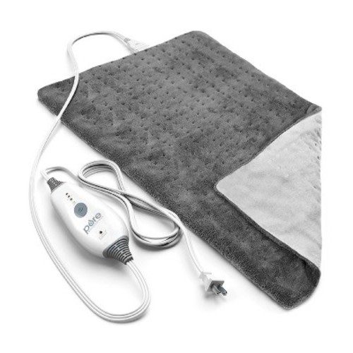 PureRelief Deluxe Heating Pad, Color: Gray