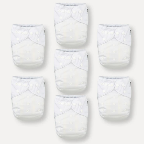 Nora’s Nursery Cloth Diapers Winter White - 7 Pack
