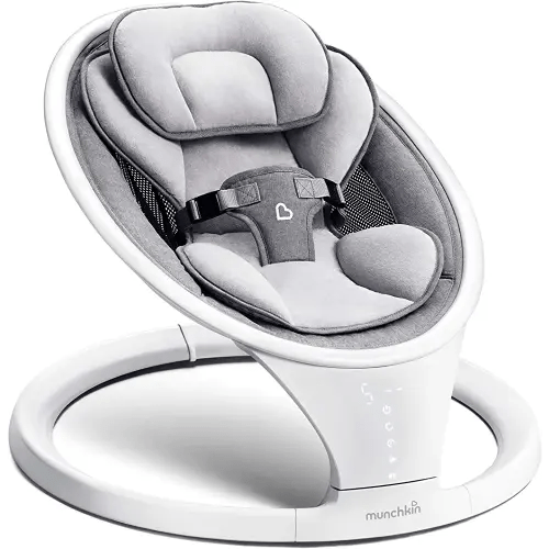 Munchkin® Bluetooth Enabled Lightweight Baby Swing with Natural Sway in 5 Ranges of Motion, Includes Remote Control