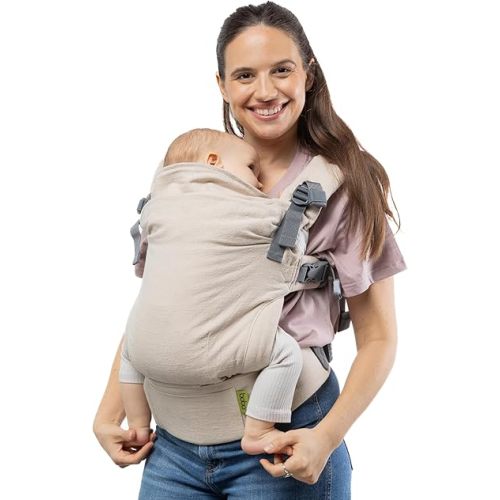 Boba X Ergonomic Baby Carrier - Adjustable Infant Carrier for Newborn to Toddler, Front and Backpack Babywearing 7 to 45 lbs, Baby Carrier with Adjustable Straps and Padded Shoulders (Linen Pampas)