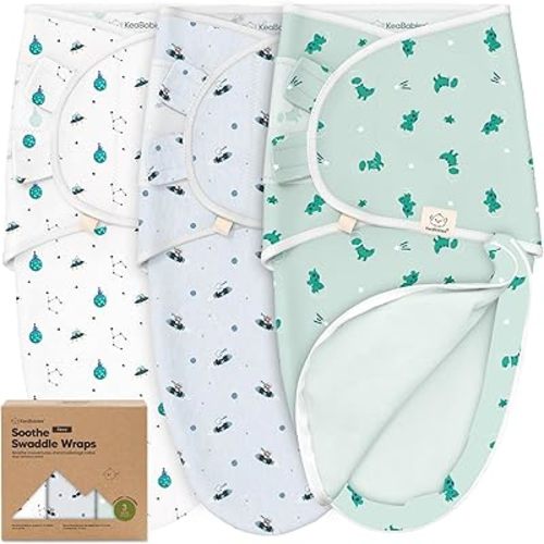 Baby Swaddle Sleep Sacks with Zipper - 3-Pack Swaddles for Newborns 0-3 Months, Infant, Baby Girls, Boys, Soft & Durable Newborn Sleep Sack, Easy Diaper Change Swaddling Blanket (Space Quest)