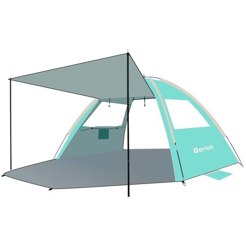 Gorich Beach Tent with Canopy - Easy Setup 3-8 Person Portable Sun Shelter, UPF 50+ UV Protection Sun Shade, Lightweight & Compact Beach Cabana for Family Travel