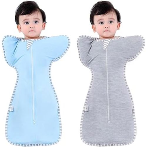 Bycc Bynn 2 Pack Sleeping Blanket Sack with High Sleeve,Transitions to Arms-Free Wearable Sleeping Bag for Baby pacify