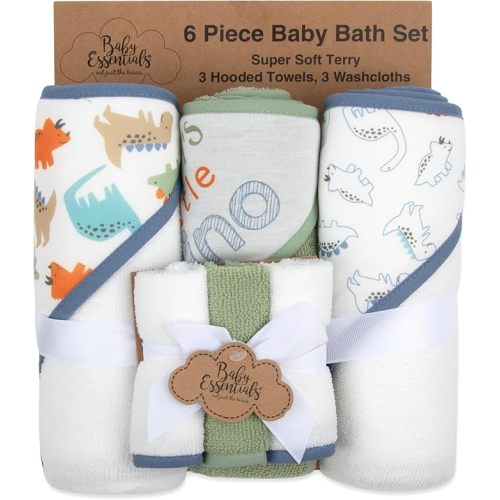 Hooded Baby Bath Towel and Washcloth 6 Piece Set for Newborns, Infants & Toddlers, Boys & Girls Baby Hooded Towels Set