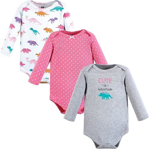 Hudson Baby unisex-baby Cotton Long-sleeve Bodysuits - 6-9 Months - 3