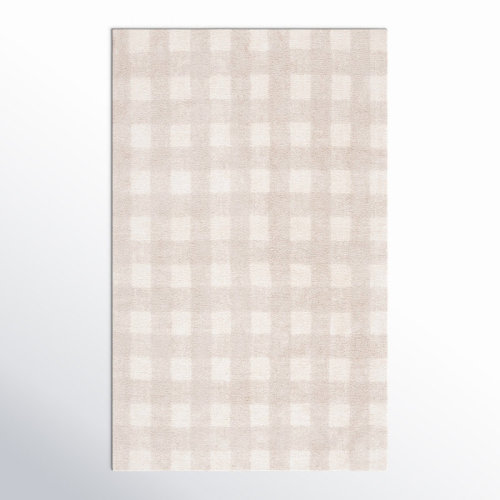Birch Lane™ Barclay Plaid Hand Woven Flatweave Cotton Area Rug in Beige & Reviews | Wayfair